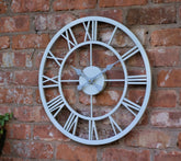 Grey Metal Skeleton Clock